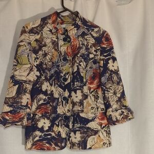 Coldwater Creek Multicolor Abstract Jacket